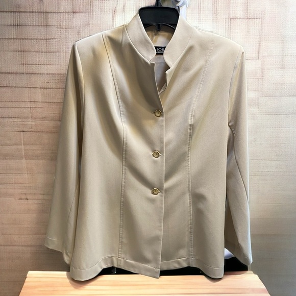 HP LIOR Paris Size Large Blazer Cream Color - Picture 4 of 9